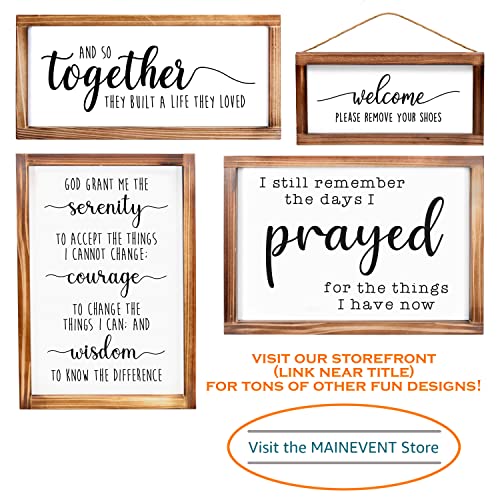 Get Naked Bathroom Wall Sign, 12x12 Inch Rustic Farmhouse Decor