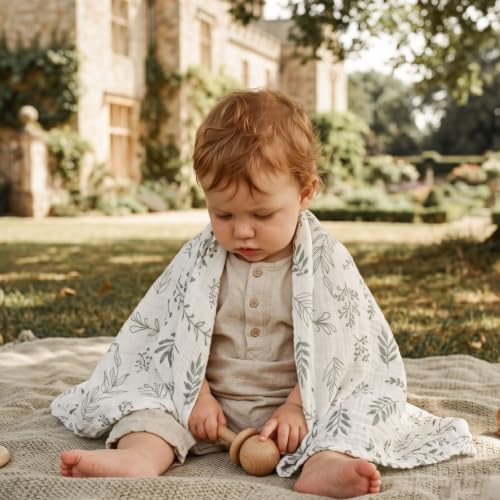 Organic Muslin Baby Receiving Blankets (5-Pack) - Soft Swaddle Wraps
