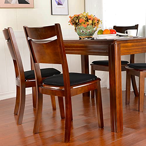 U-Shaped Dining Chair Cushions, Non-Slip Kitchen Seat Pads - Set of 4, Black