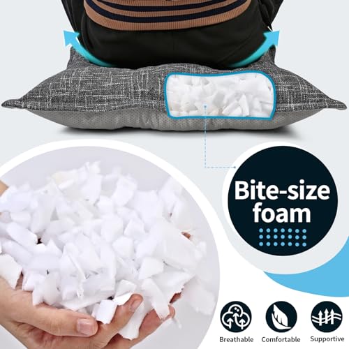 22-Inch Square Memory Foam Floor Pillow, Non-Slip Washable Seat Cushion