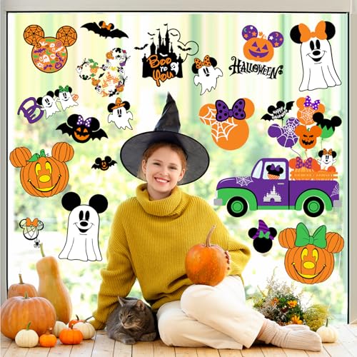 Mouse Themed Halloween Window Decals - 9 Removable Stickers