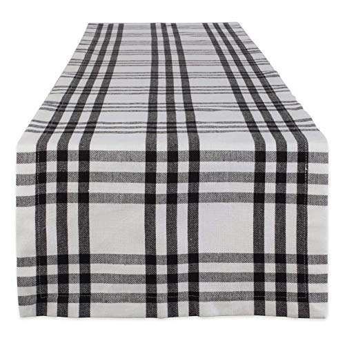 DII Farmhouse Black Cotton Table Runner 14x72 inches, Home Decor