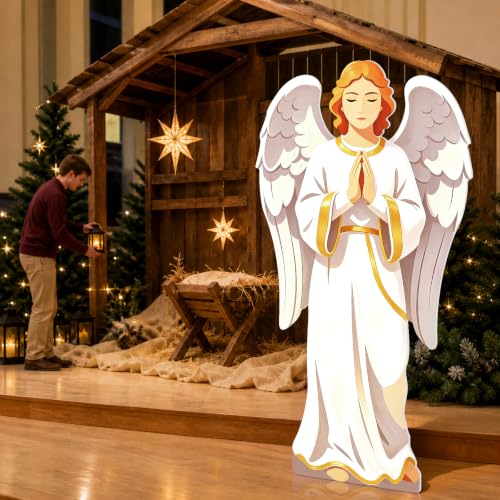 Christmas Angel Stand Up Nativity Scene Decoration - 5.3 Ft - Angel Variation