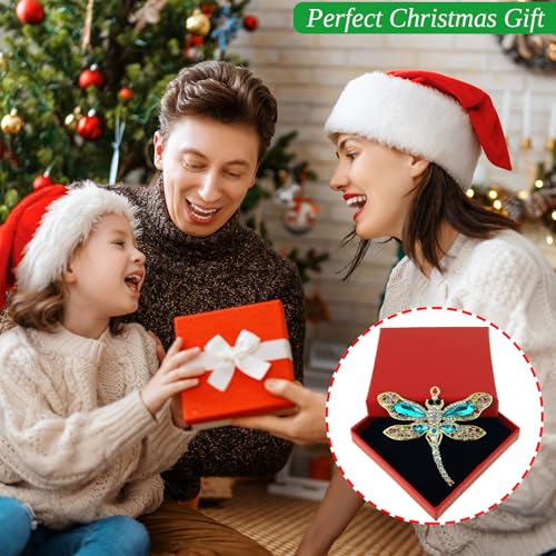 TuquLand Dragonfly Christmas Ornament 2026 - Rhinestone Metal Tree Decor - Variation: Dragonfly1