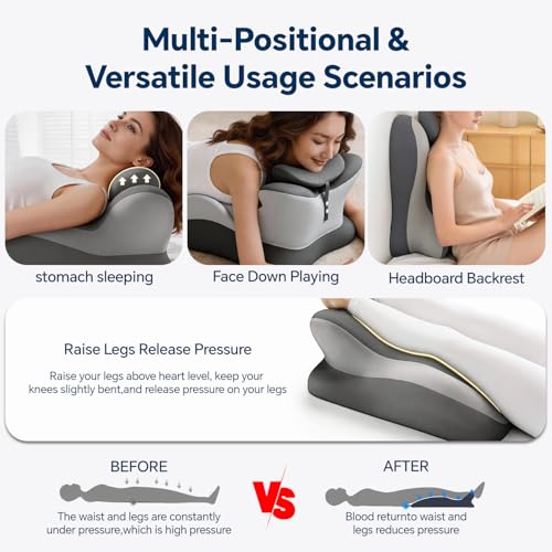 Ergonomic Memory Foam Reading Wedge Pillow with Adjustable Support