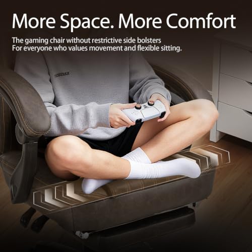 Ergonomic Gaming Chair with Massage Lumbar Support and Footrest