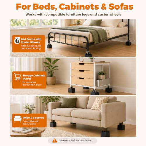 3-Inch Heavy-Duty Bed Risers - 4-Pack Anti-Slip Furniture Lifts (2200 lbs)