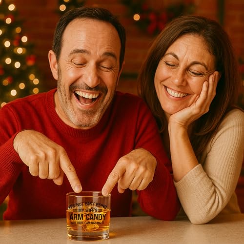 Funny Husband Whiskey Glass - Unique Bourbon Gifts for Men - Anniversary & Birthday Present from Wife
