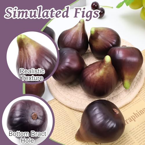 8pcs Realistic Artificial Figs for Home Decor & Centerpieces