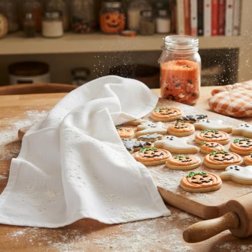 100% Cotton Flour Sack Towels, 18" x 28" - 12 Pack Kitchen Dish Towels