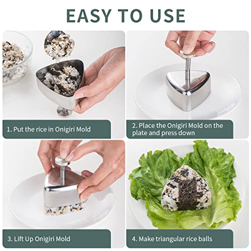 Stainless Steel Onigiri Mold Triangle Sushi Rice Ball Maker Press