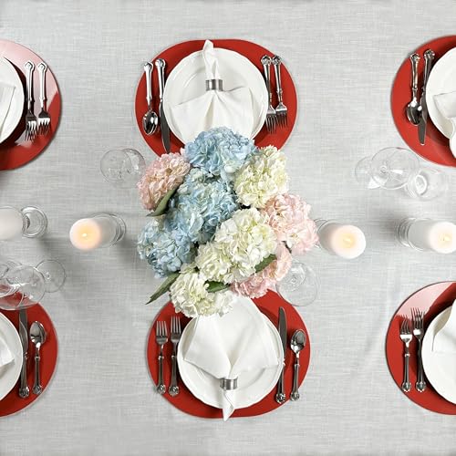 Bryonia Handcrafted Lacquered Wood Oval Placemats Set of 2 - Red