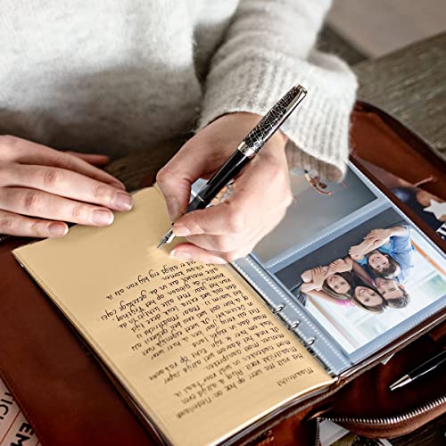 Leather 4x6 Photo Album - 160 Pocket Binder with Writing Space