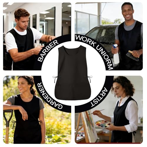 Unisex Cobbler Smock Apron with Side Ties and Two Deep Pockets