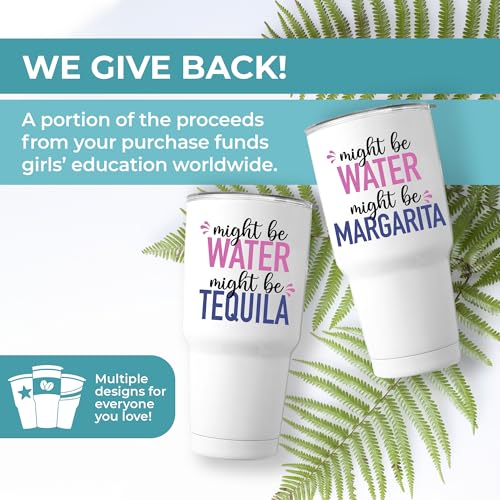 Might Be Margarita Tumbler 30oz - Funny Drinkware for Men & Women, Gift Ready