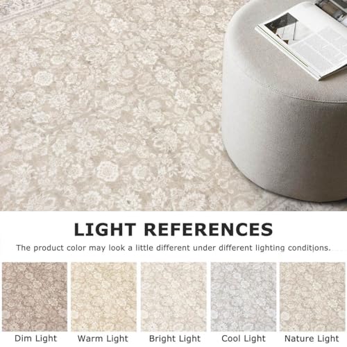 2x7 Washable Runner Rug, Non-Slip Vintage Floral Area Rug for Hallway Kitchen