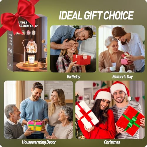 Candle Warmer Lamp with Timer & Adjustable Height - Flameless Wax Melter for Home Decor