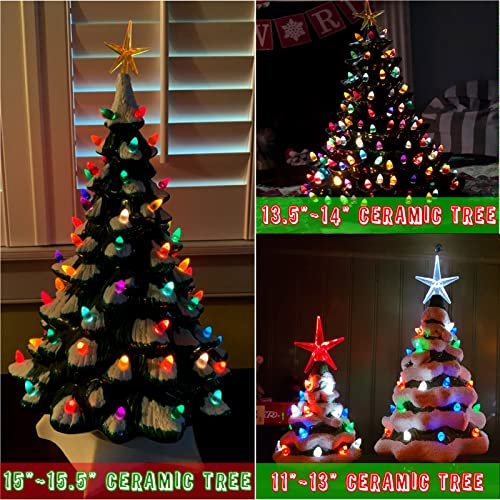 Ceramic Christmas Tree Replacement Bulbs & Star Topper Set (122 Pcs)