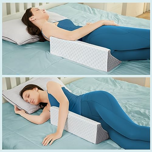 Wedge Pillow for Side Sleeping Support - Memory Foam, Washable Cover