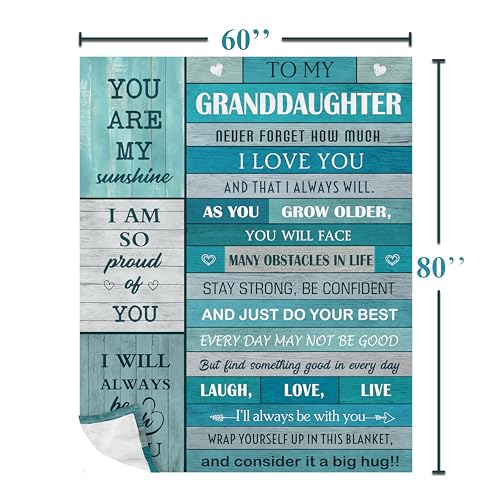 POQUSH Granddaughter Gift Blanket from Grandma/Grandpa 80x60in Christmas Birthday
