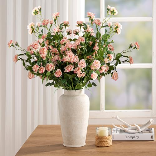 Large Ceramic Flower Vase - 11" Tall Rustic Farmhouse Table Decor