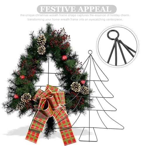 Christmas Tree Wreath Frame, 13-inch Metal Wire Garland Form for DIY Decor