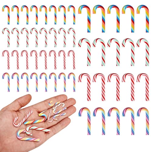 GlyinnHe 60 Mini Candy Canes for Christmas Crafts DIY Decor Ornaments