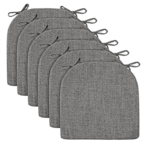 Dining Chair Cushions 16x16x2 Inch - Set of 6 Non-Slip Kitchen Seat Pads