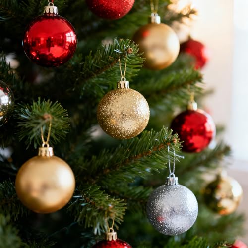 24-Pack Gold Christmas Ball Ornaments - 1.57" Shatterproof Tree Decor