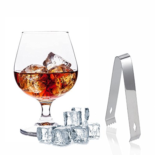 USATDD 2 Pack Small Stainless Steel Ice Tongs 5.9 Inch for Cocktails & Appetizers