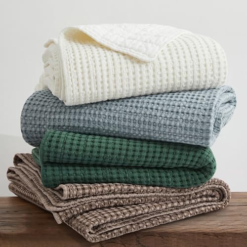 Levtex Home Mills Cotton Waffle King Bedspread Set with Shams - Cocoa