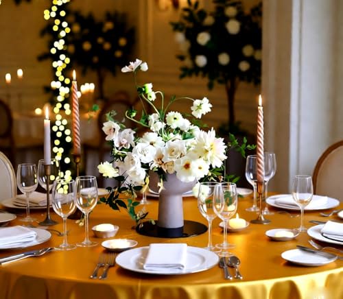 12 Pcs 10-Inch Round Mirror Centerpiece Trays - Durable Acrylic Decor