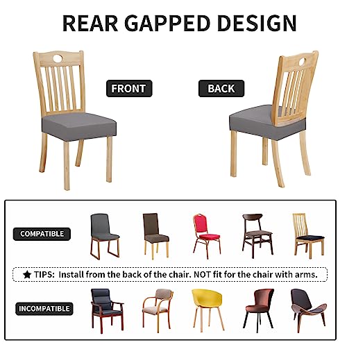 Waterproof Dining Chair Seat Covers - Set of 4, Light Gray