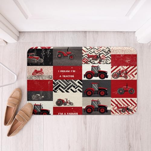 Tractor Bath Mat for Kids, 16x24 Inch Non-Slip Farm Vehicle Bathroom Rug