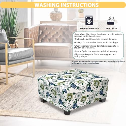 Stretch Ottoman Cover - Medium Printed Slipcover for Footstools