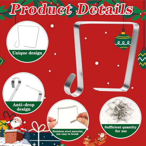 30 Pack Stainless Steel Banister Clips for Stair Railing & Holiday Decorations