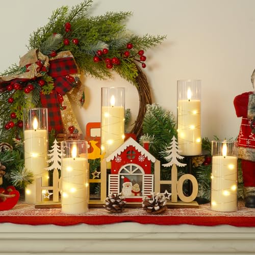 Homemory White Flameless Candles with Remote Control Set - 5pcs, 2.2" x 5-8"