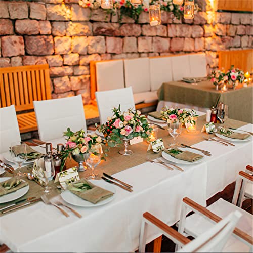 B-COOL 2 Pack 13x108 Inch Khaki Burlap Table Runners - Rustic Farmhouse Decor