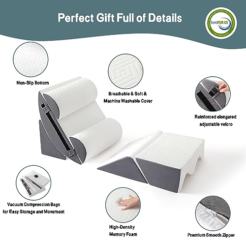 6-Piece Orthopedic Bed Wedge Pillow Set for Pain Relief & Support