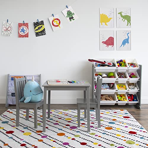 Kids Toy Storage Organizer with 12 Removable Bins - 4-Tier Playroom Shelf