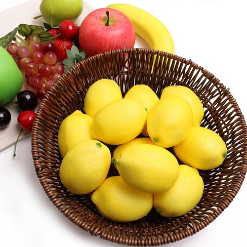 12PCS Realistic Artificial Lemons for Home Decor & Crafts