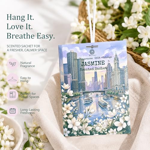 Jasmine Scented Sachets for Drawers, Closets and Cars - 12 Pack