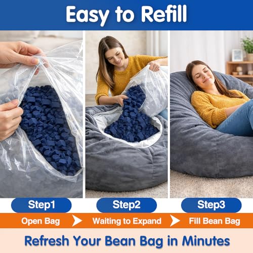 15lbs Shredded Memory Foam Filler for Bean Bag Chairs, Cushions and Pillows