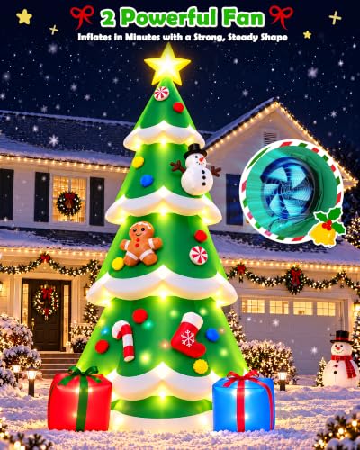 FOUGURTF 20FT Giant Christmas Tree Inflatable Lighted Outdoor Yard Decoration
