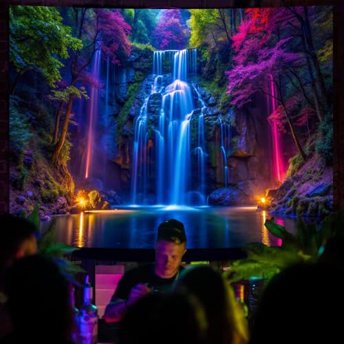 Blacklight UV Reactive Forest Wall Tapestry - Neon Glow Decor (51.2" x 59.1")
