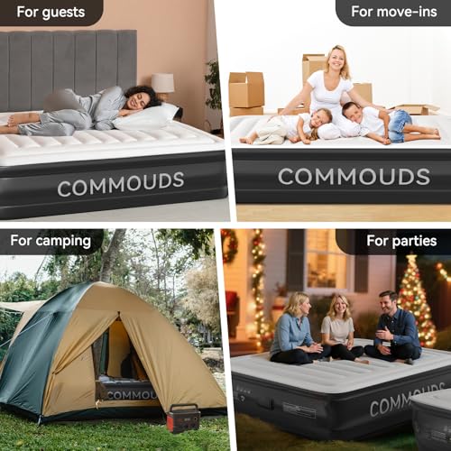 Queen Air Mattress with Rechargeable Pump - 18" Raised Inflatable Air Bed