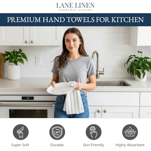 12-Pack Cotton Kitchen Towels - 18" x 28" Absorbent Dish Towels, Olive