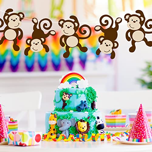 24 Pcs Monkey Hanging Cutouts for Jungle Safari Themed Birthday Parties