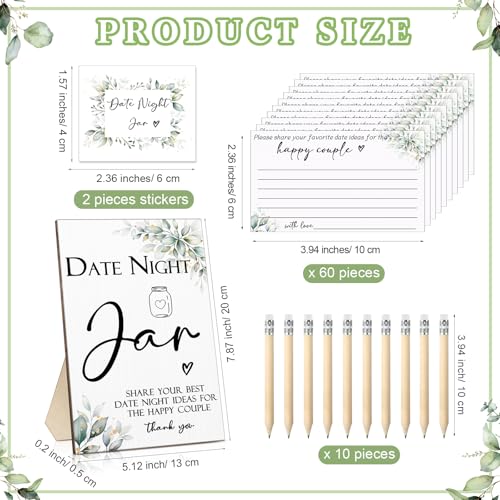 114-Piece Bridal Shower Date Night Game Set with Jar, Cards, and Pencils