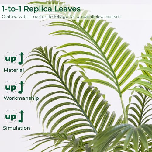 6FT Tall Artificial Areca Palm Trees - UV Resistant Faux Plants (2 Pack)